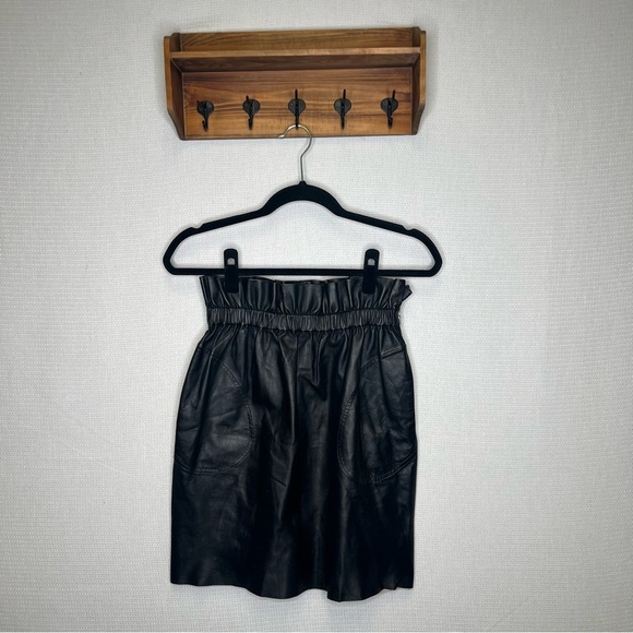 Adam Lippes | Black Leather‎ Skirt 2 Woman's Capsule Lambskin - Picture 1 of 8